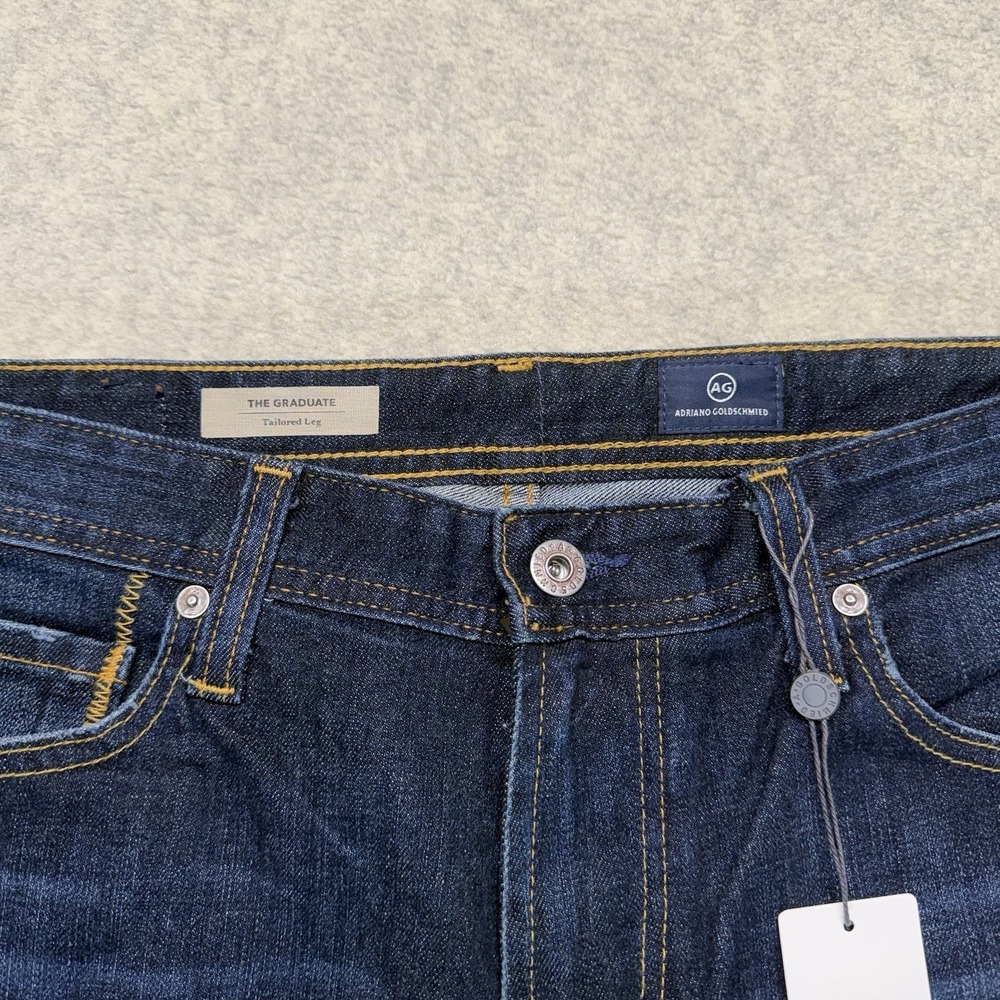 NWT AG Adriano Goldschmied Graduate Straight Leg Jeans 32x34 USA - Picture 3 of 11